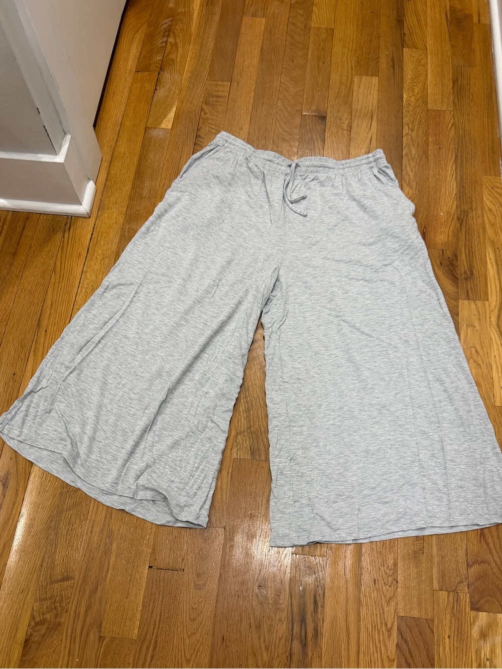 Athleta Light Gray Wide-Leg Pajama Bottoms